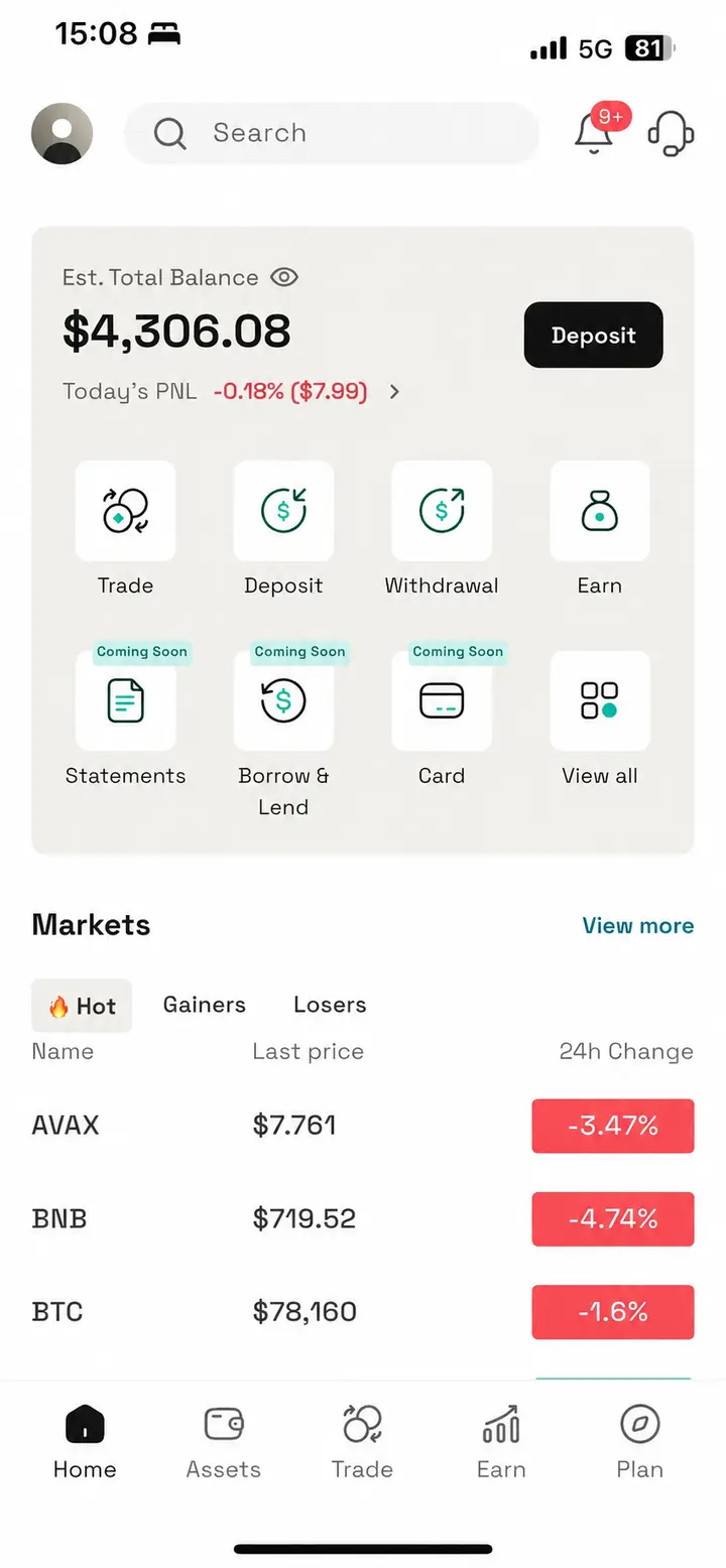 Aura portfolio home screen